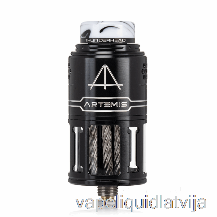 Thunderhead Creations Artemis V2 Top Coiler 25mm Rdta Black & Sudraba Vape šķidrums